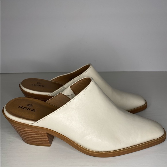 Susina Shoes - SUSINA JUSTINA FAUX LEATHER MULE IN IVORY size 6.5